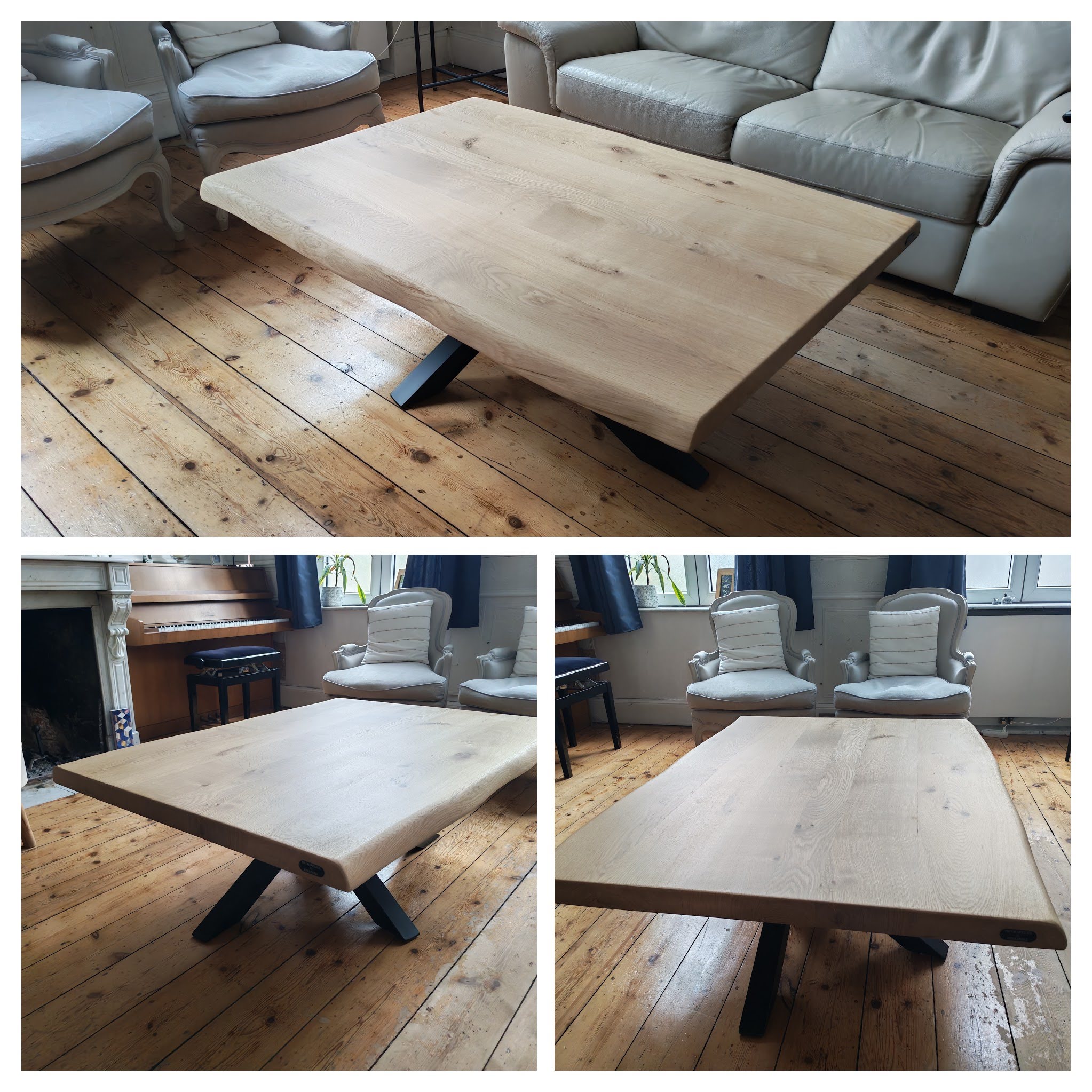 table basse sur mesure plateau en chêne 50mm table basse en chêne massif